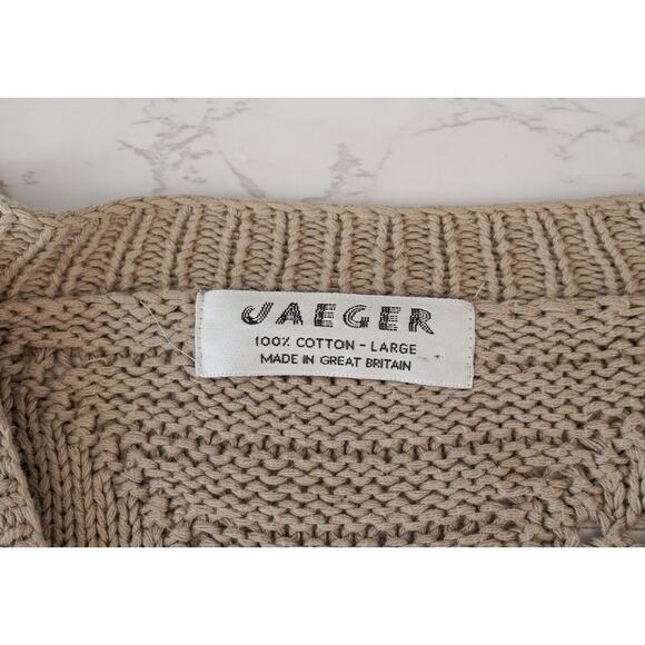 VTG 90s JAEGER Women Hand Knit Bobble Chunky Cardigan L Whimisgoth Fairy Grunge - Picture 3 of 16